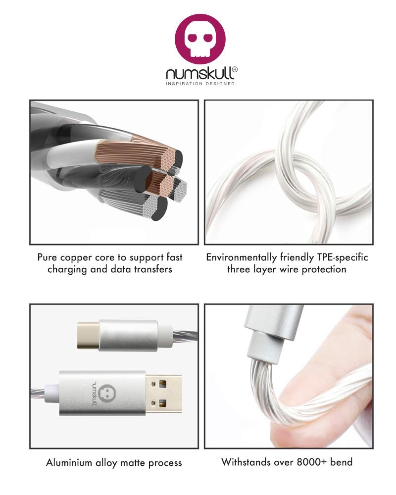Numskull LED Flow USB C Charge Cable for Nintendo Switch画像