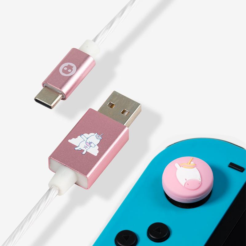 Numskull Unicorn LED USB C Cable & Thumb Grips (Nintendo Switch) の画像