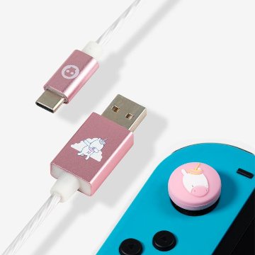 Numskull Unicorn LED USB C Cable & Thumb Grips (Nintendo Switch) 画像