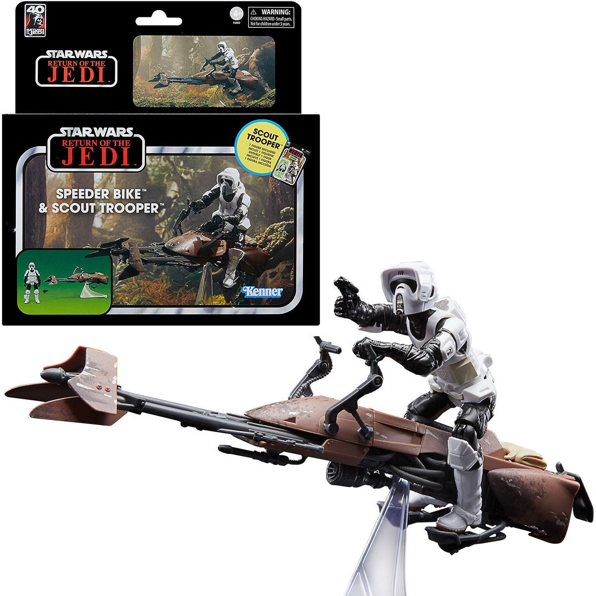 Star Wars TVC RotJ 40th anniv Speeder Bike & Scout Trooper 3 3/4-Inch Action Figure画像