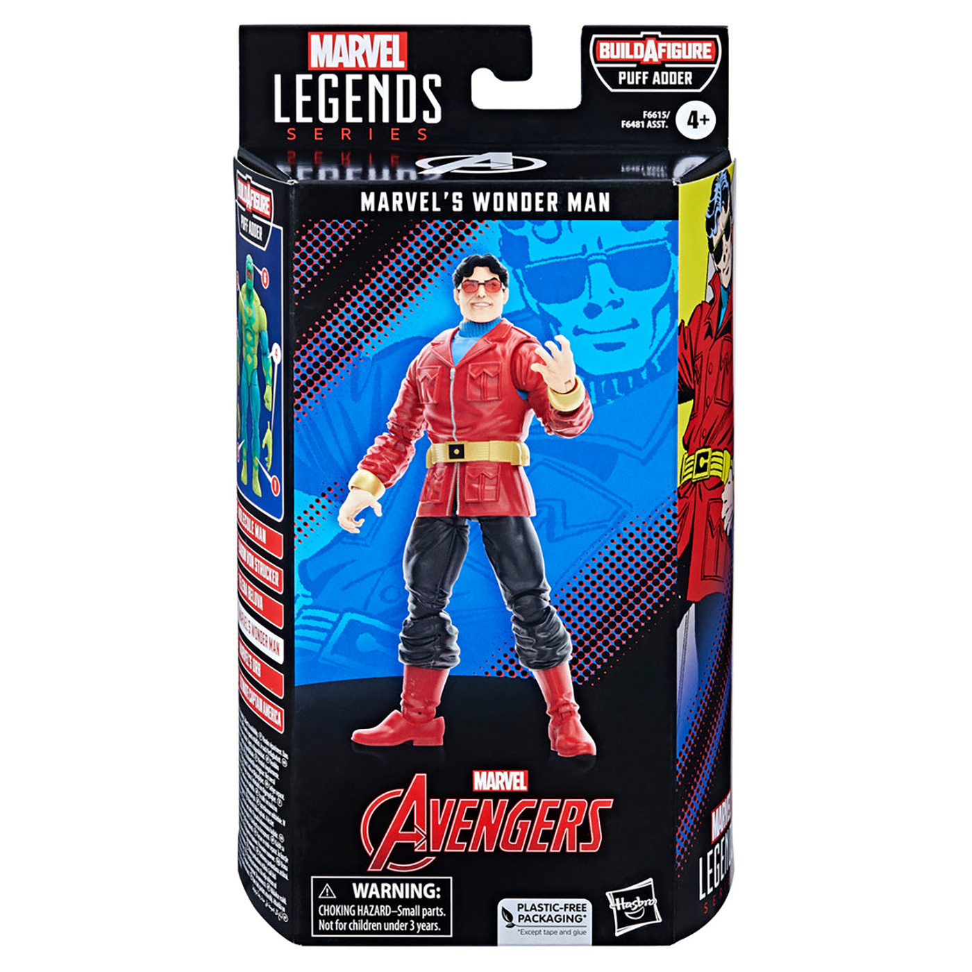 Marvel Legends BAF Puff Adder Avengers Marvel's Wonder Man Comic 6-Inch Action Figure画像