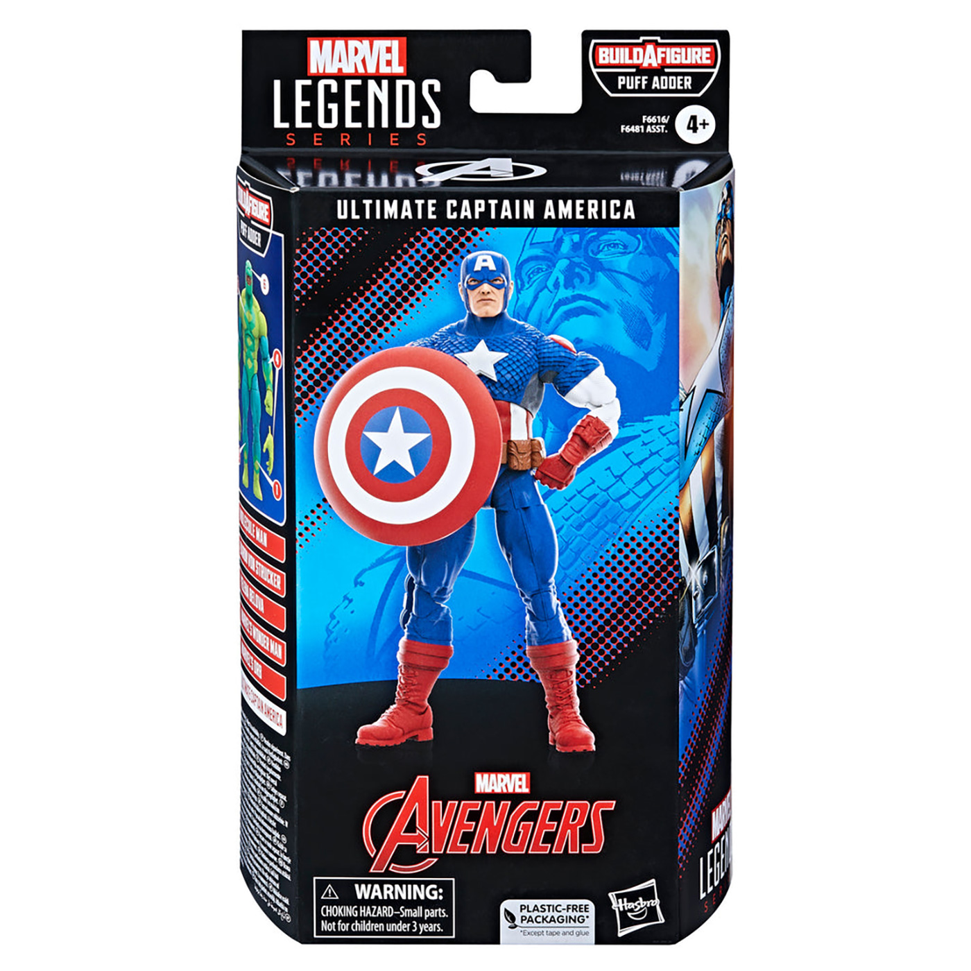 Marvel Legends BAF Puff Adder Avengers Ultimate Captain America Comic 6-Inch Action Figure画像