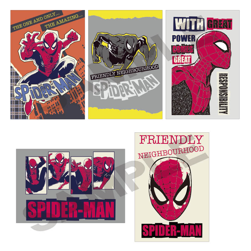 スパイダーマン ポストカードセット アートの画像