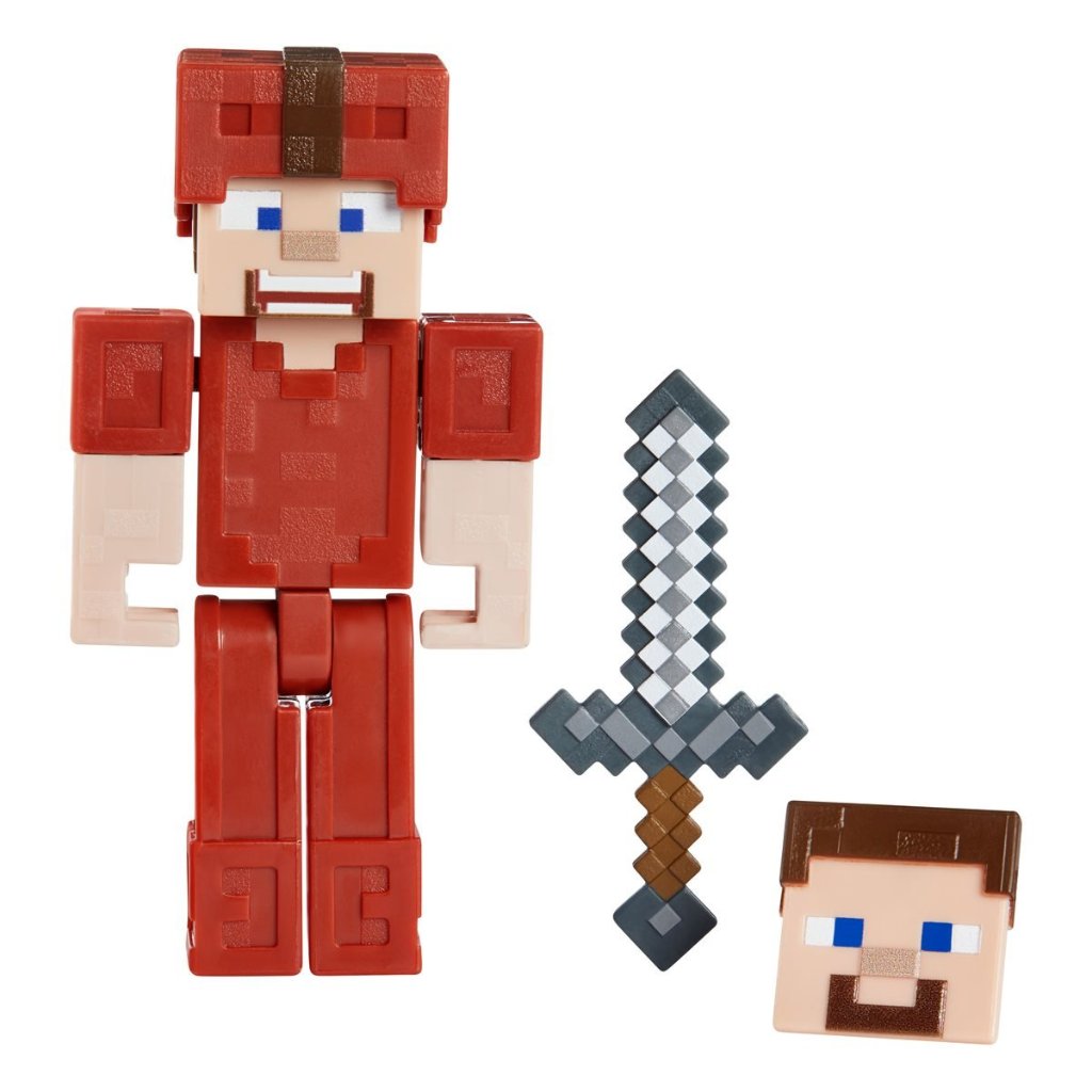 マインクラフト Minecraft コミックメーカー アクションフィギュア RED ARMOR STEVEの画像