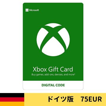 Xboxギフトカード Xbox プリペイドカード オンラインコード 75EUR ドイツ版 DEUの画像