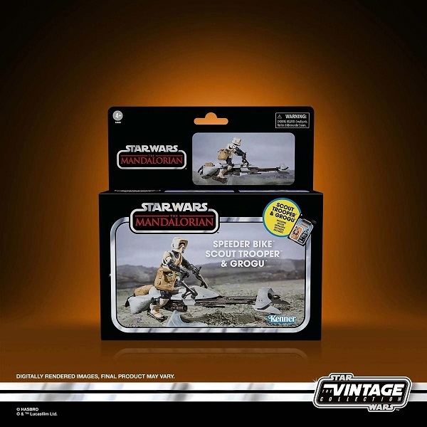 Star Wars TVC The Mandalorian Speeder Bike Scout Trooper & Grogu 3 3/4-Inch Action Figure画像