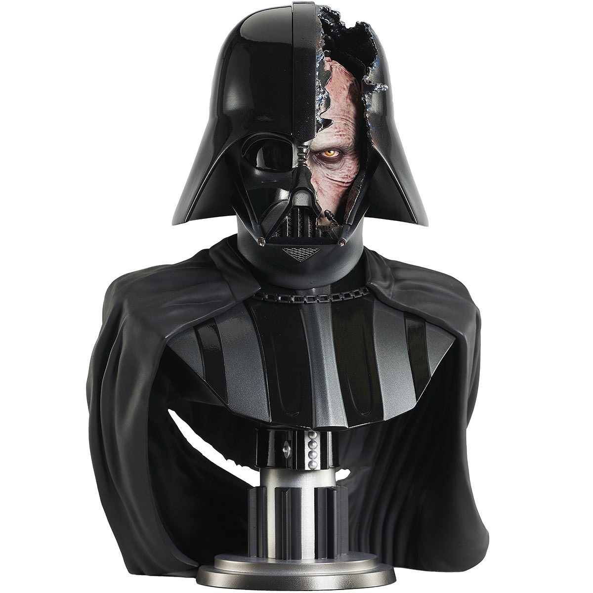 Star Wars: Obi-Wan Kenobi Darth Vader Damaged Helmet Legends in 3D 1:2 Scale Bust画像