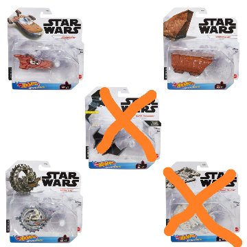 【３点セット】スターウォーズ ホットウィール ランドスピーダー サンドクロウラー グリーヴァスのホイールバイクの画像