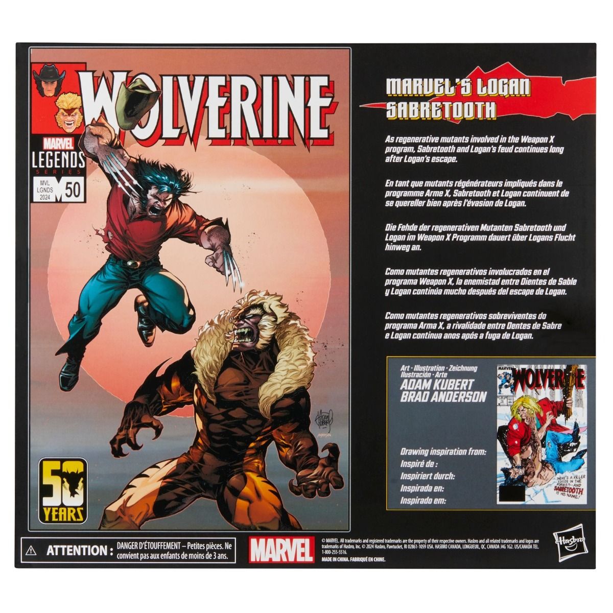 Marvel Legends Wolverine 50th Anniv Marvel's Logan vs Sabretooth 6-Inch Action Figure 2-Pack画像