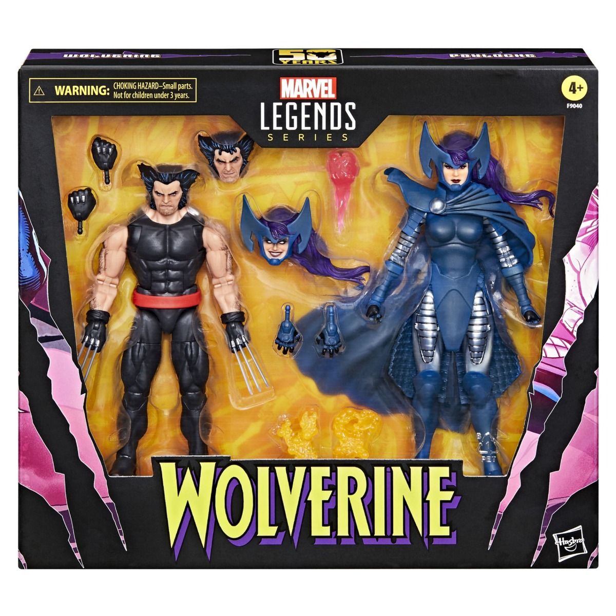 Marvel Legends Wolverine 50th Anniv Wolverine and Psylocke 6-Inch Action Figure 2-Pack画像