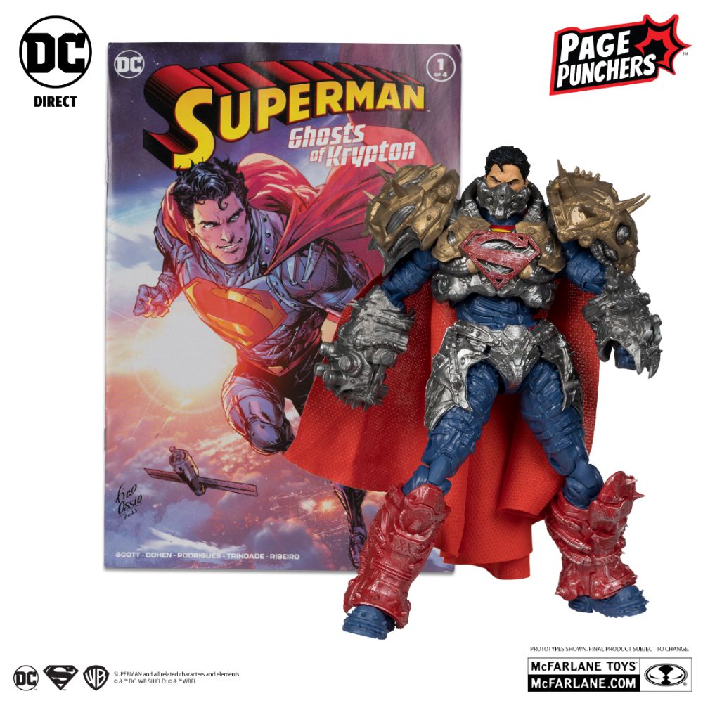DC Direct SUPERMAN 7″ FIGURE WITH SUPERMAN: GHOSTS OF KRYPTON COMIC (PAGE PUNCHERS)画像