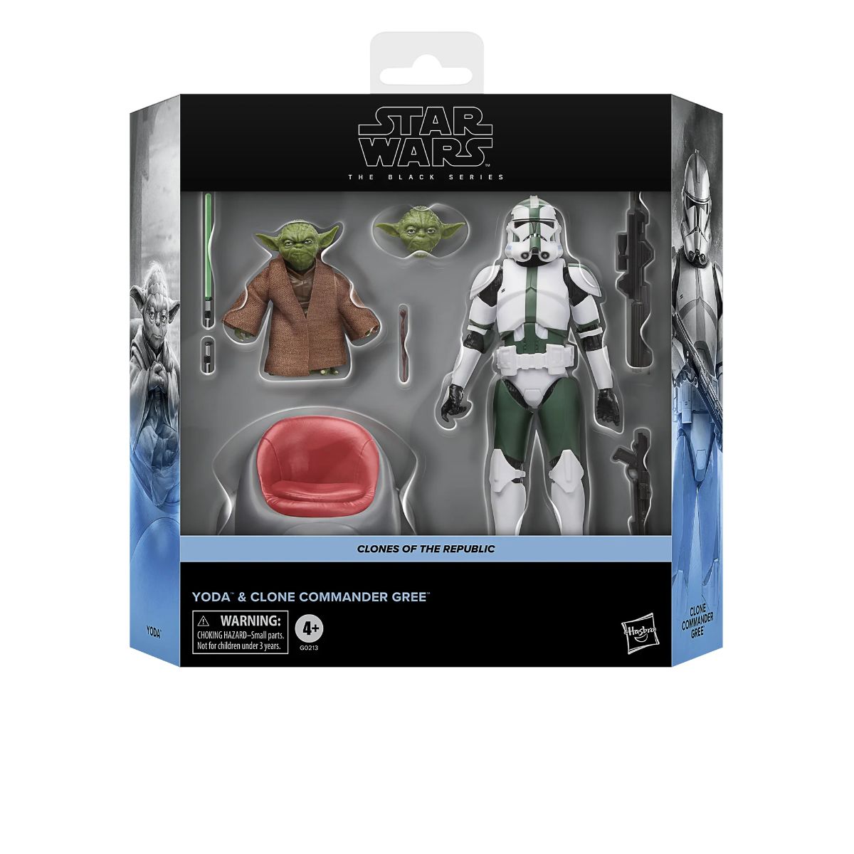 Star Wars TBS CotR Yoda & Clone Commander Gree 6-Inch Action Figure 2-Pack画像