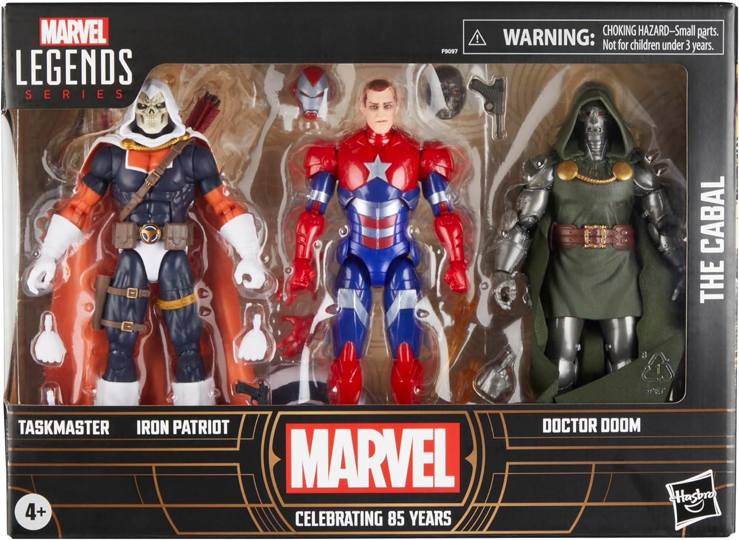 Marvel Legends Celebrating 85 Years Taskmaster Iron Patriot Doctor Doom 6-Inch Action Figure 3-Packの画像