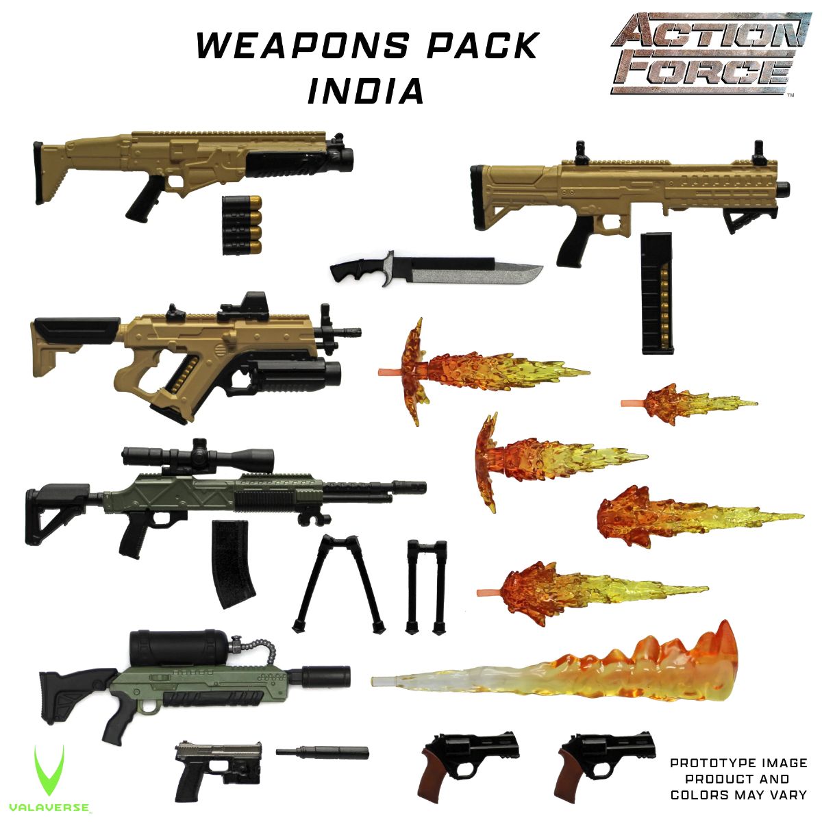 Valaverse Action Force Series 5 Weapons Pack India 1/12 Scaleの画像