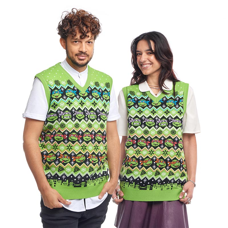 Teenage Mutant Ninja Turtles Christmas Knitted Vest Topの画像