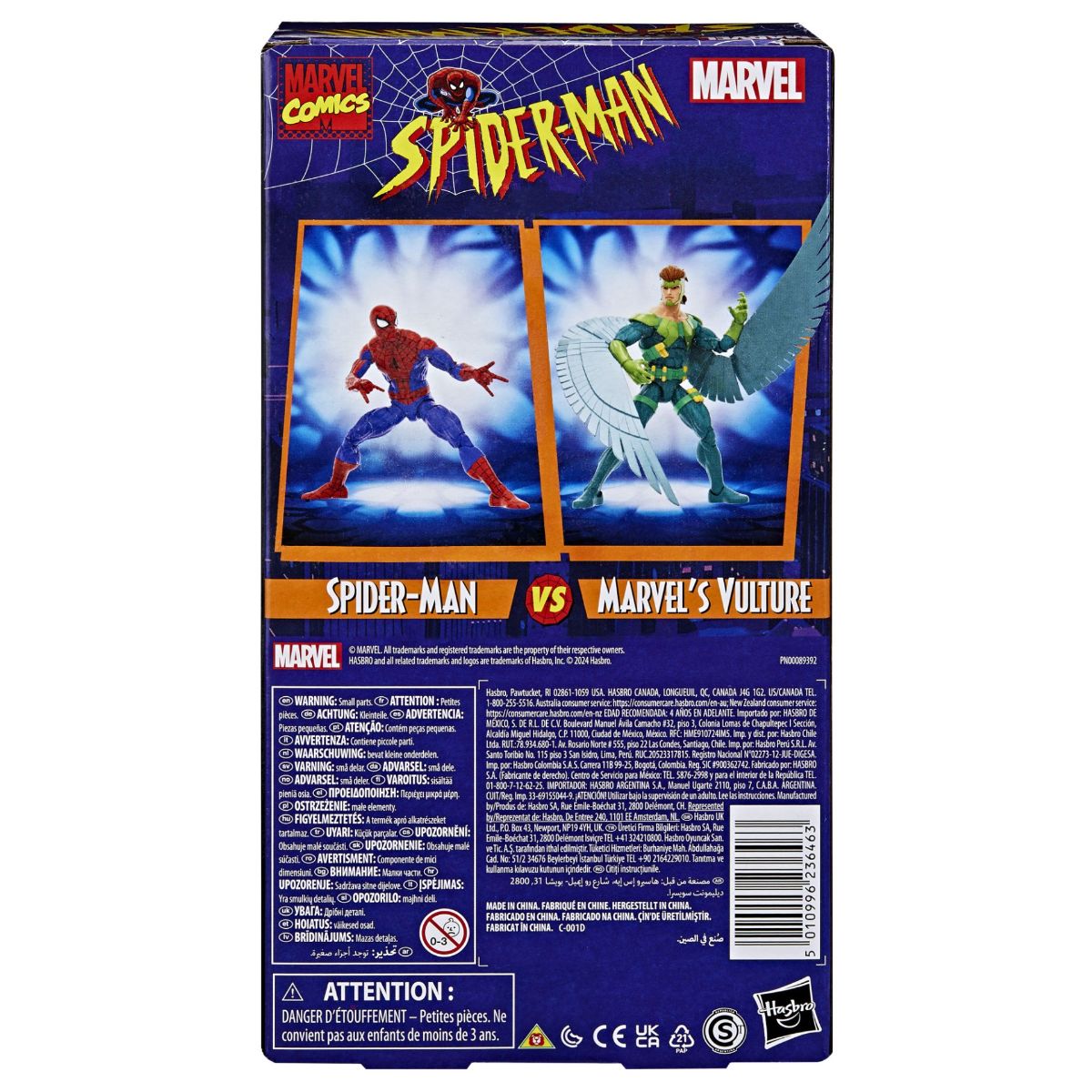 Marvel Legends VHS Spider-Man Animation Spider-Man vs Marvel's Vulture 6-Inch Action Figure 2-Packの画像