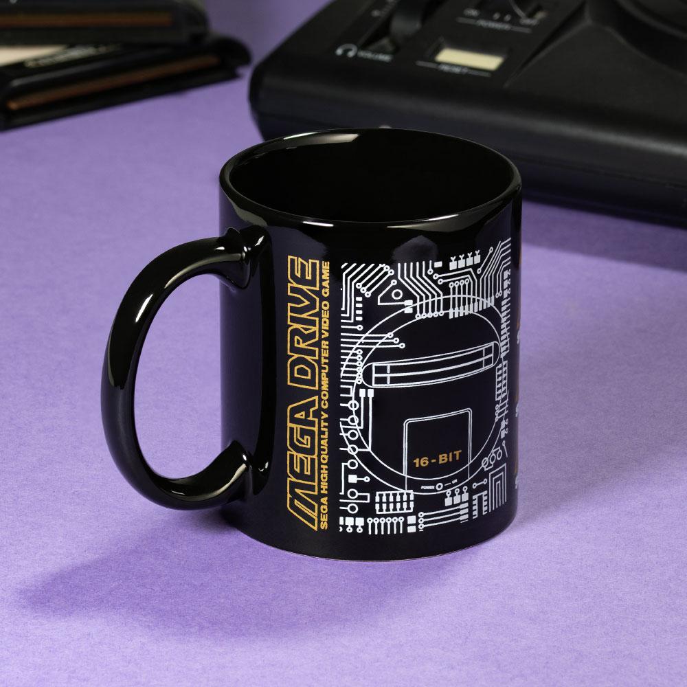 Mega Drive 'Logo' Black Ceramic Mugの画像