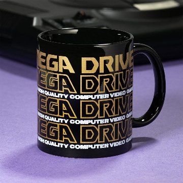 Mega Drive 'Logo' Black Ceramic Mug画像