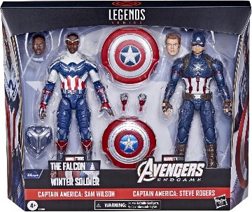 Marvel Legends Captain America Sam Wilson and Steve Rogers 2-Packの画像