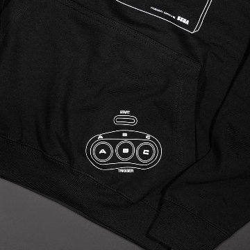 Mega Drive 'Logo and Console' Black and Gray Hoodie (Unisex)画像