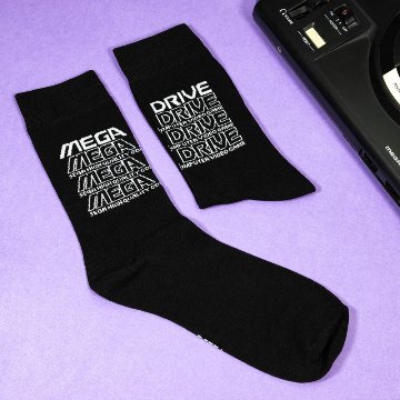 Mega Drive ‘Retro Logo’ Black Socks (One Size)画像