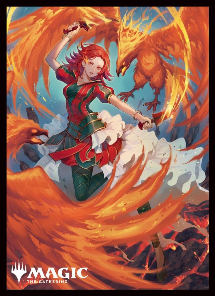 マジックザギャザリング プレイヤーズカードスリーブ ファウンデーションズ 炎の踊り手、リオーニャ MTGS-333の画像