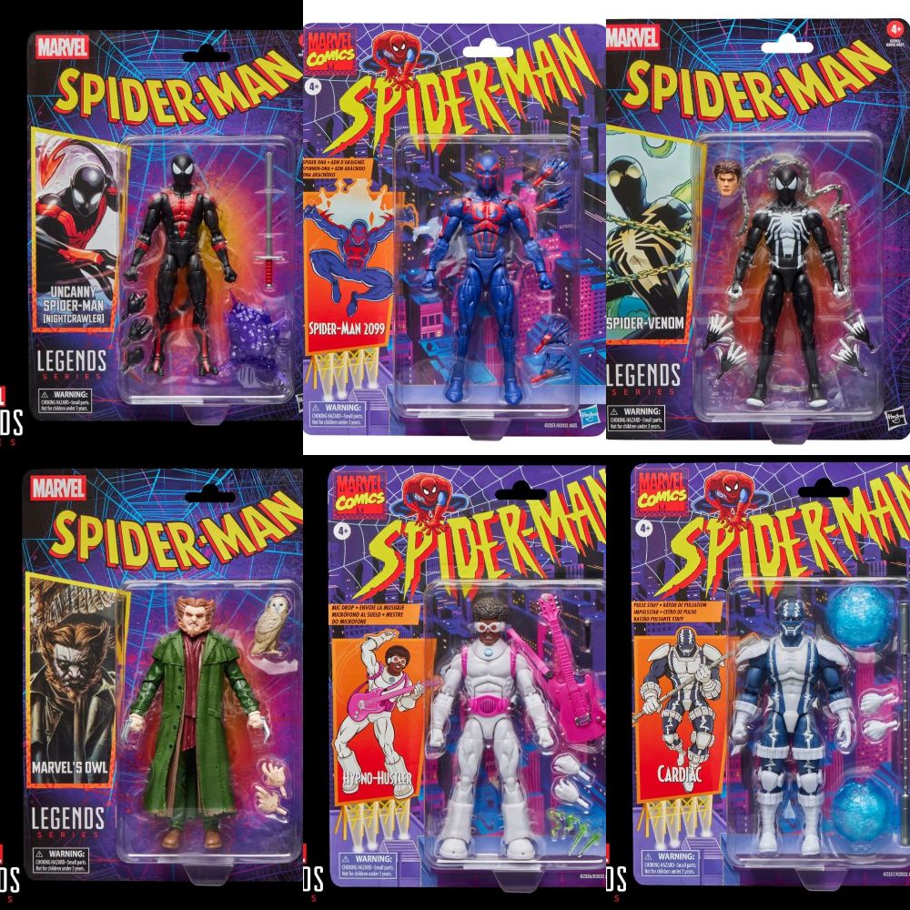 Marvel Legends Retro Cardback Uncanny Spider-Man Nightcrawler Assortment 6点セットの画像