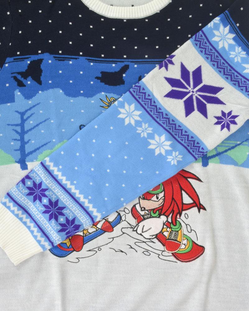 Sonic the Hedgehog Skiing Ugly Sweater画像