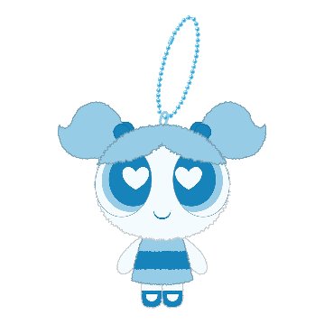 パワーパフガールズ ぬいぐるみキーホルダー バブルスの画像