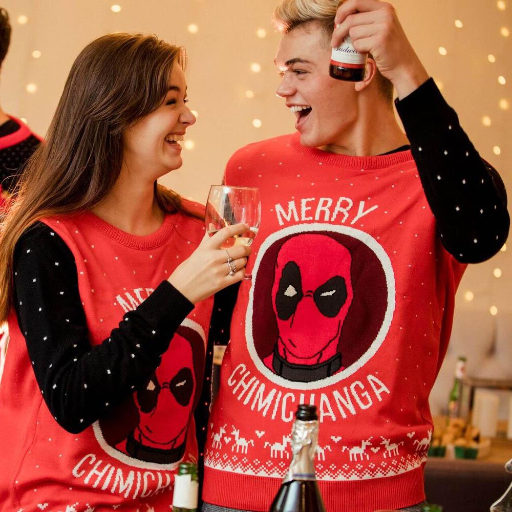 Marvel Deadpool Merry Chimichanga Ugly Sweater画像