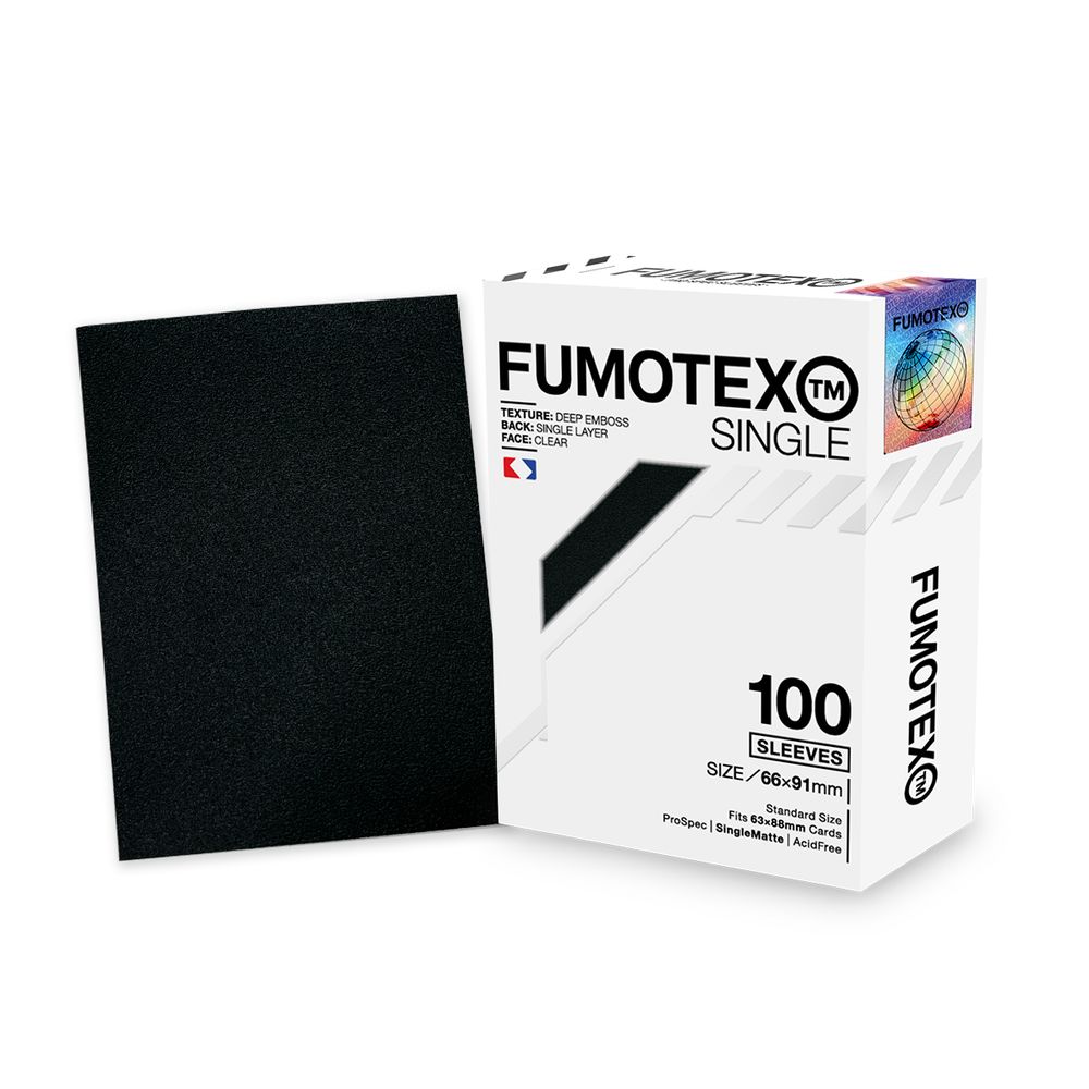 FUMOTEX SINGLE SLEEVE シングルスリーブ ブラックオブシディアン 100枚 66x91 エンボス マット ポケカOKの画像