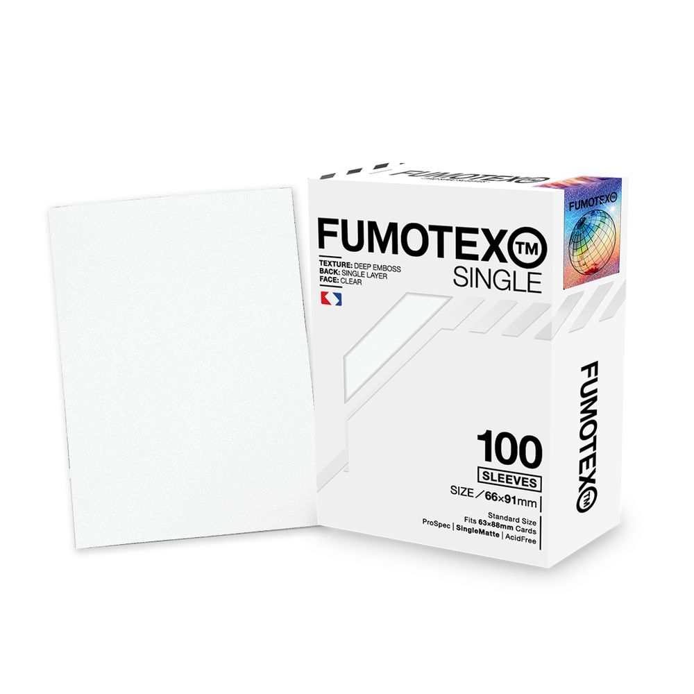 FUMOTEX SINGLE SLEEVE シングルスリーブ ホワイトプラチナ 100枚 66x91 エンボス マット ポケカOKの画像
