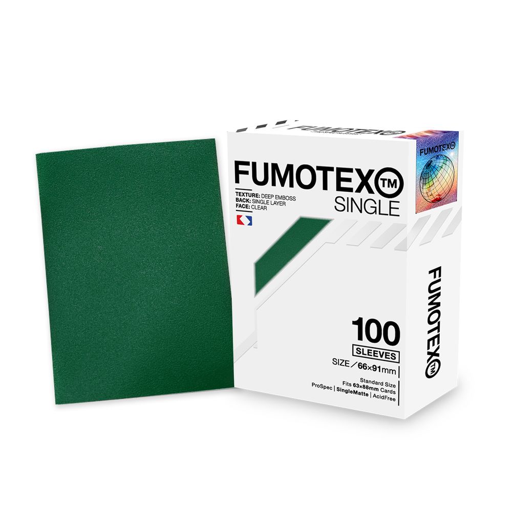 FUMOTEX SINGLE SLEEVE シングルスリーブ グリーンガーネット 100枚 66x91 エンボス マット ポケカOKの画像