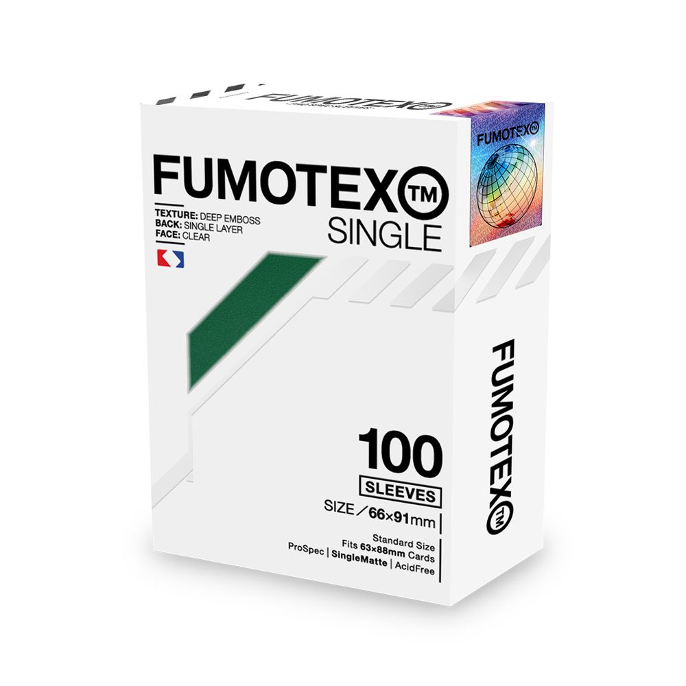 FUMOTEX SINGLE SLEEVE シングルスリーブ グリーンガーネット 100枚 66x91 エンボス マット ポケカOKの画像