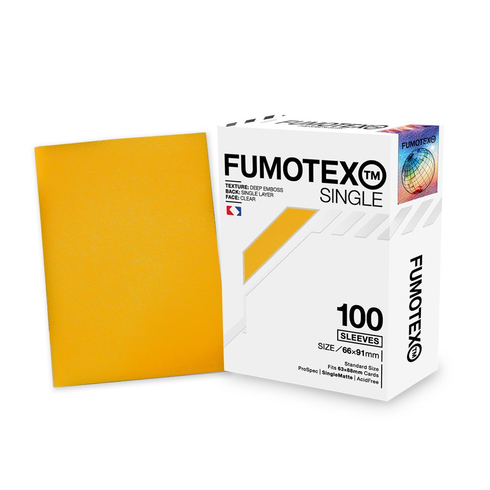 FUMOTEX SINGLE SLEEVE シングルスリーブ イエロートパーズ 100枚 66x91 エンボス マット ポケカOKの画像