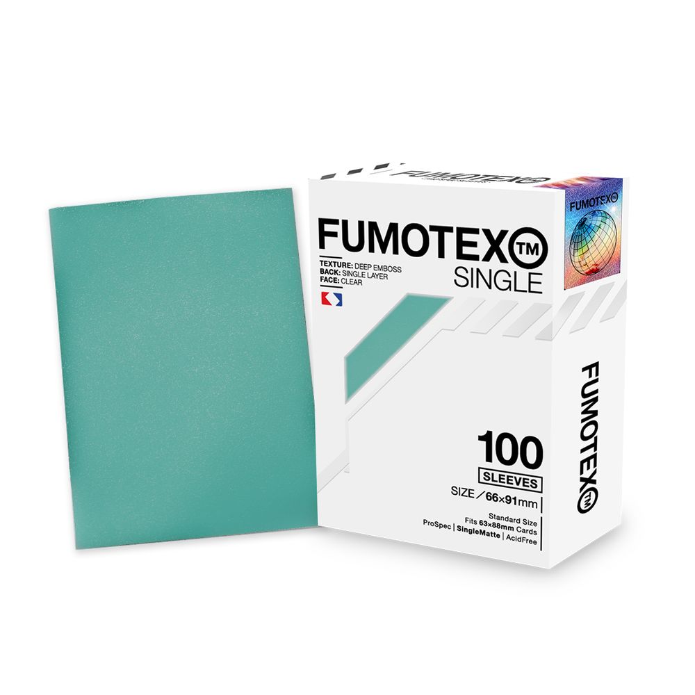 FUMOTEX SINGLE SLEEVE シングルスリーブ ミントターコイズ 100 66x91 エンボス マット ポケカOKの画像