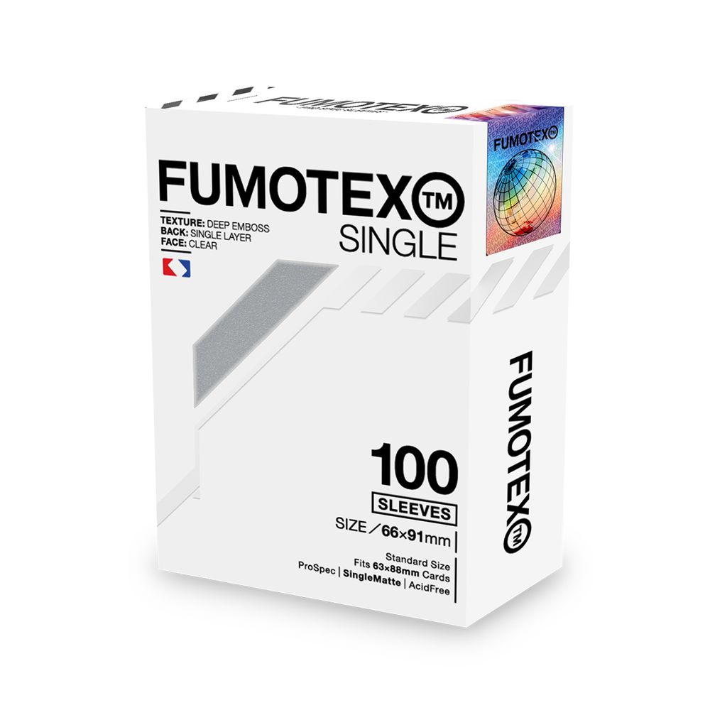 FUMOTEX SINGLE SLEEVE シングルスリーブ シルバークロム 100枚 66x91 エンボス マット ポケカOKの画像