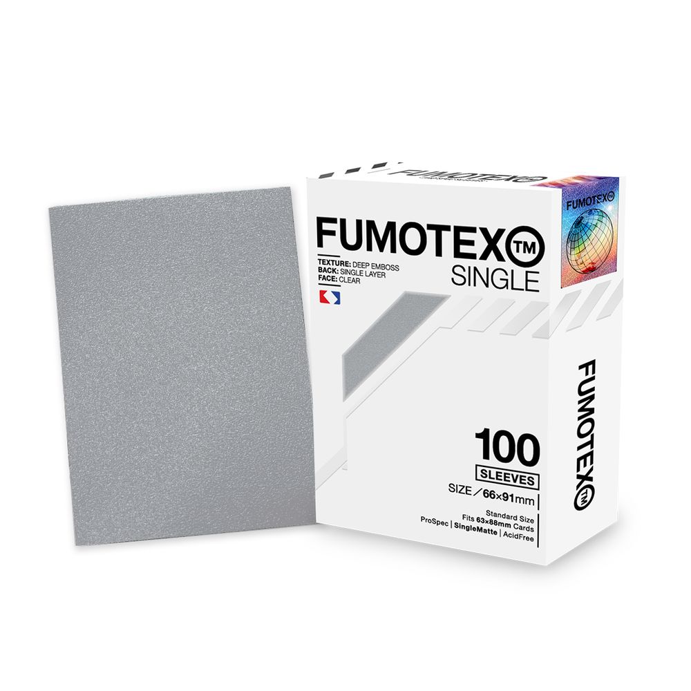FUMOTEX SINGLE SLEEVE シングルスリーブ シルバークロム 100枚 66x91 エンボス マット ポケカOKの画像
