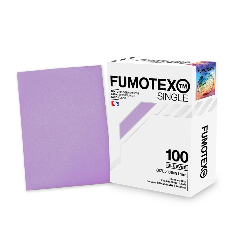 FUMOTEX SINGLE SLEEVE シングルスリーブ パープルクンツァイト 100枚 66x91 エンボス マット ポケカOKの画像