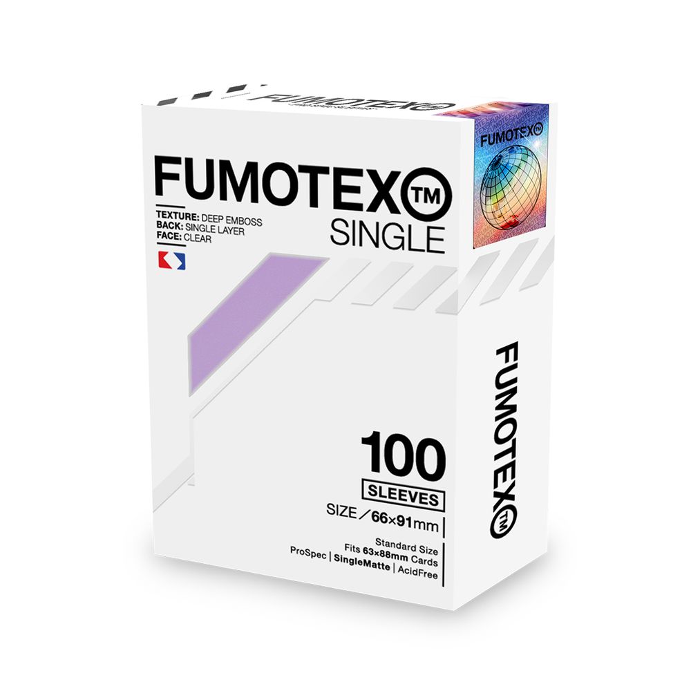 FUMOTEX SINGLE SLEEVE シングルスリーブ パープルクンツァイト 100枚 66x91 エンボス マット ポケカOKの画像