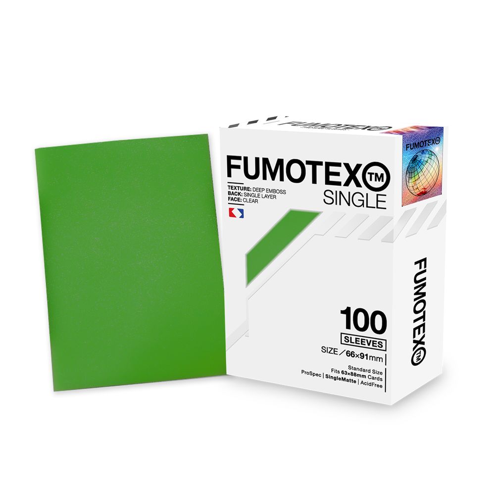 FUMOTEX SINGLE SLEEVE シングルスリーブ グリーンペリドット 100枚 66x91 エンボス マット ポケカOKの画像