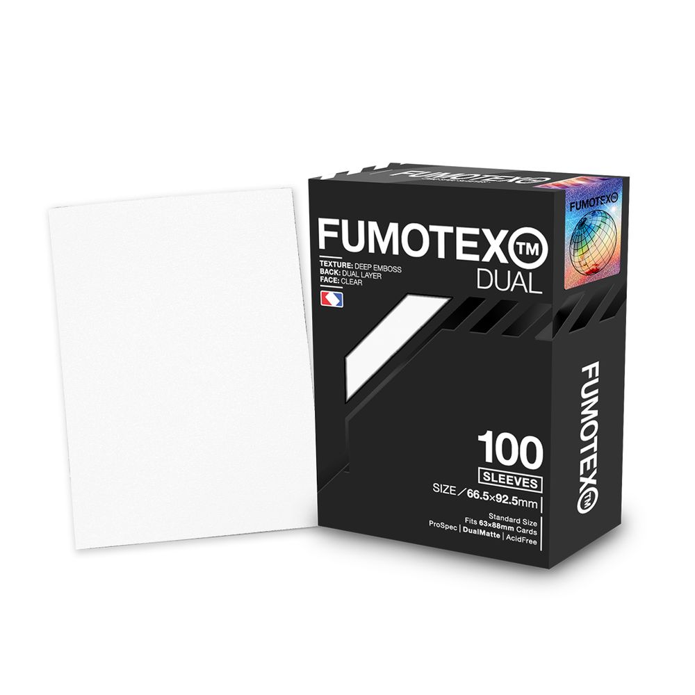 FUMOTEX DUAL SLEEVE デュアルスリーブ ホワイトマグノリア 100枚 66.5x92.5 エンボス マット 裏面黒 ポケカOKの画像