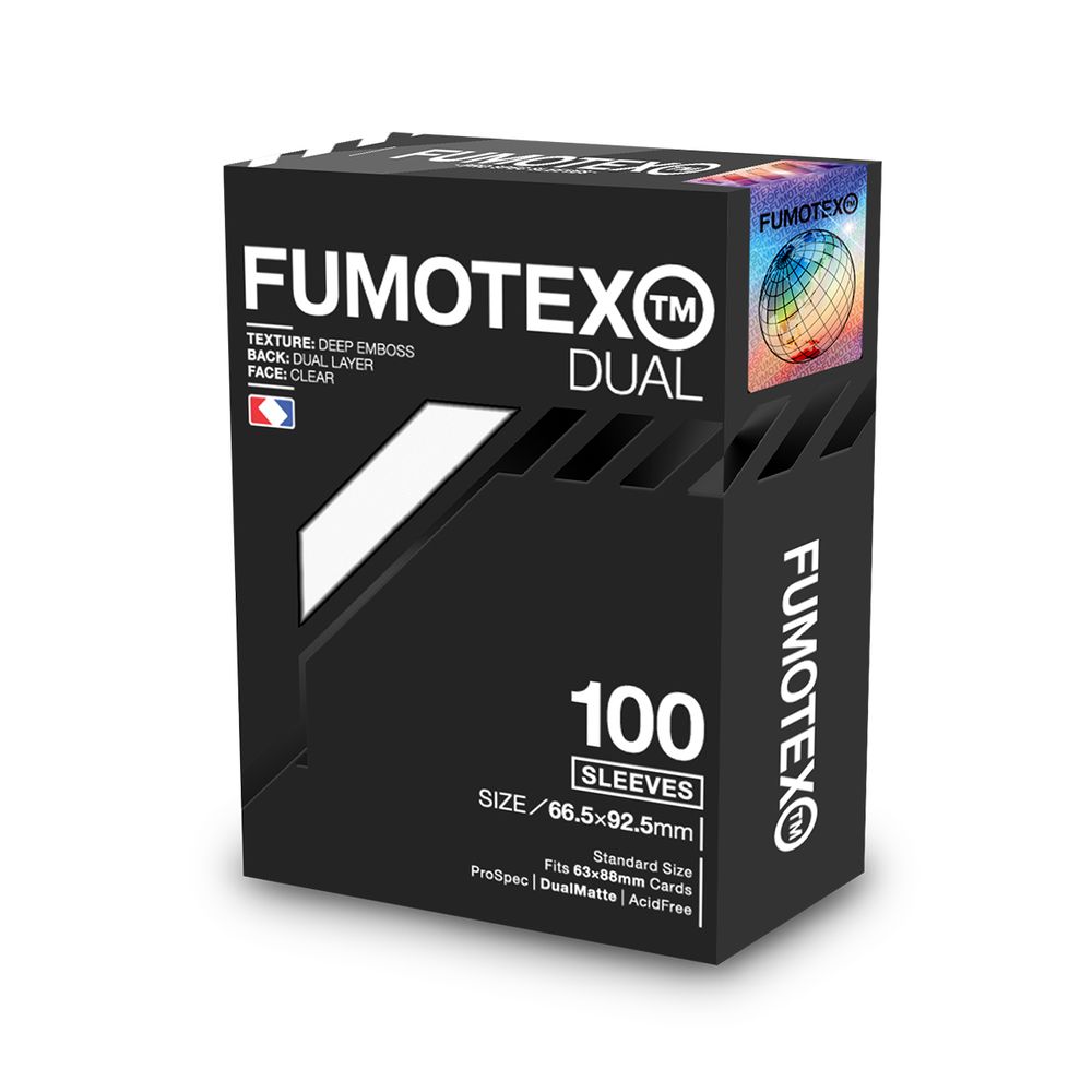 FUMOTEX DUAL SLEEVE デュアルスリーブ ホワイトマグノリア 100枚 66.5x92.5 エンボス マット 裏面黒 ポケカOKの画像