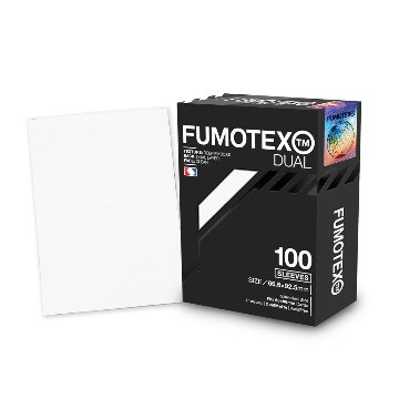 FUMOTEX DUAL SLEEVE デュアルスリーブ ホワイトマグノリア 100枚 66.5x92.5 エンボス マット 裏面黒 ポケカOKの画像