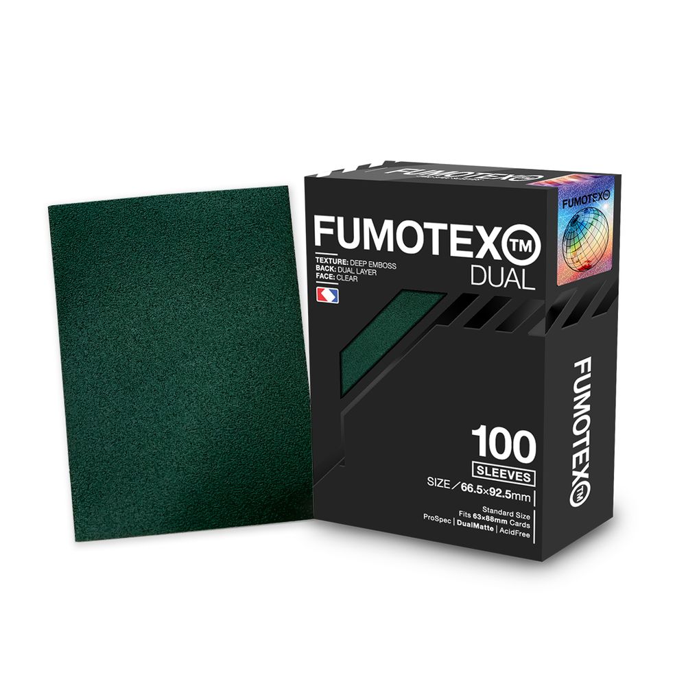 FUMOTEX DUAL SLEEVE デュアルスリーブ グリーンモンステラ 100枚 66.5x92.5 エンボス マット 裏面黒 ポケカOKの画像