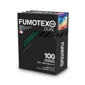 FUMOTEX DUAL SLEEVE デュアルスリーブ グリーンモンステラ 100枚 66.5x92.5 エンボス マット 裏面黒 ポケカOKの画像