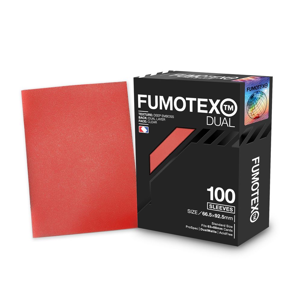 FUMOTEX DUAL SLEEVE デュアルスリーブ レッドアネモネ 100枚 66.5x92.5 エンボス マット 裏面黒 ポケカOKの画像