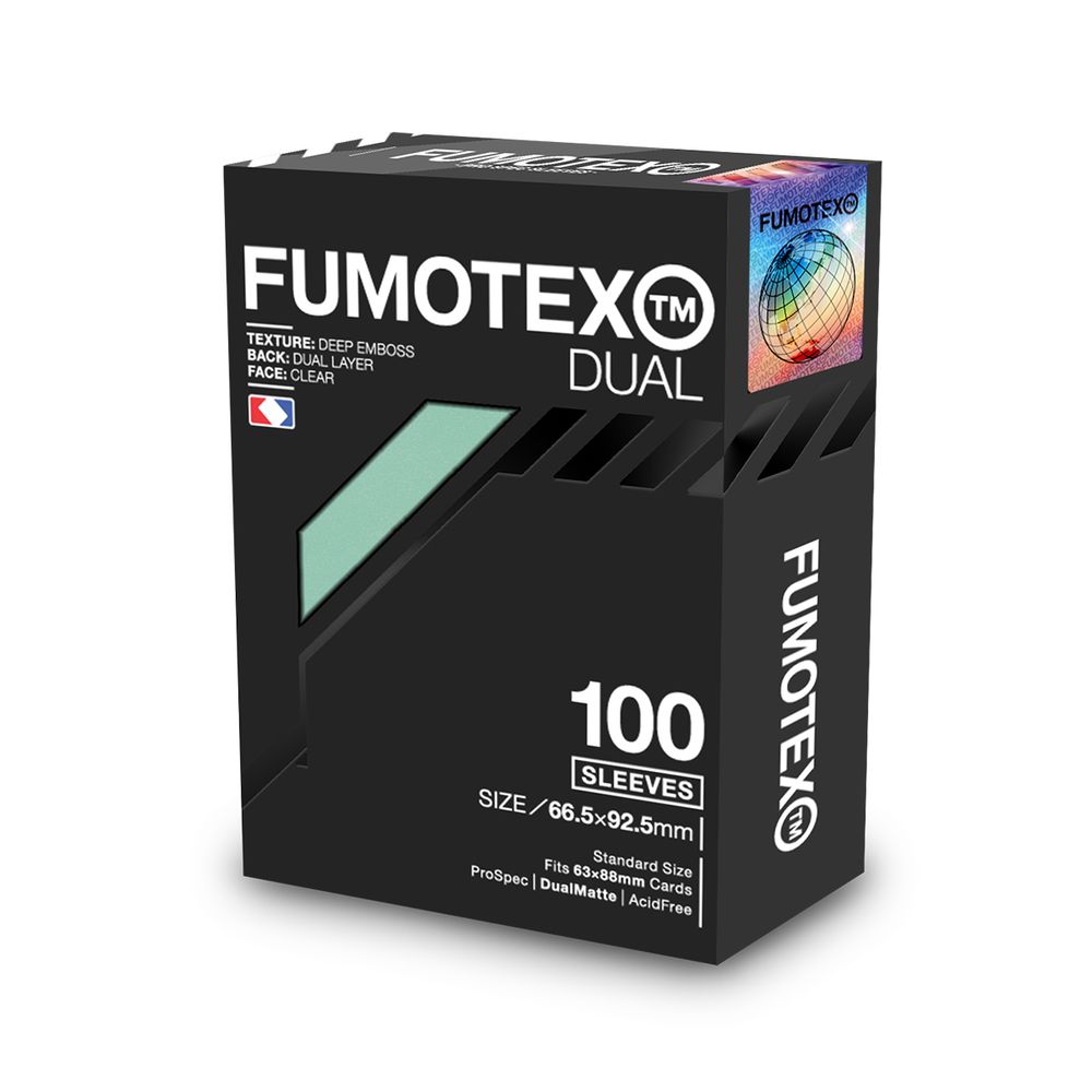 FUMOTEX DUAL SLEEVE デュアルスリーブ グリーンミント 100枚 66.5x92.5 エンボス マット 裏面黒 ポケカOKの画像