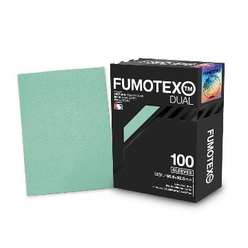 FUMOTEX DUAL SLEEVE デュアルスリーブ グリーンミント 100枚 66.5x92.5 エンボス マット 裏面黒 ポケカOKの画像