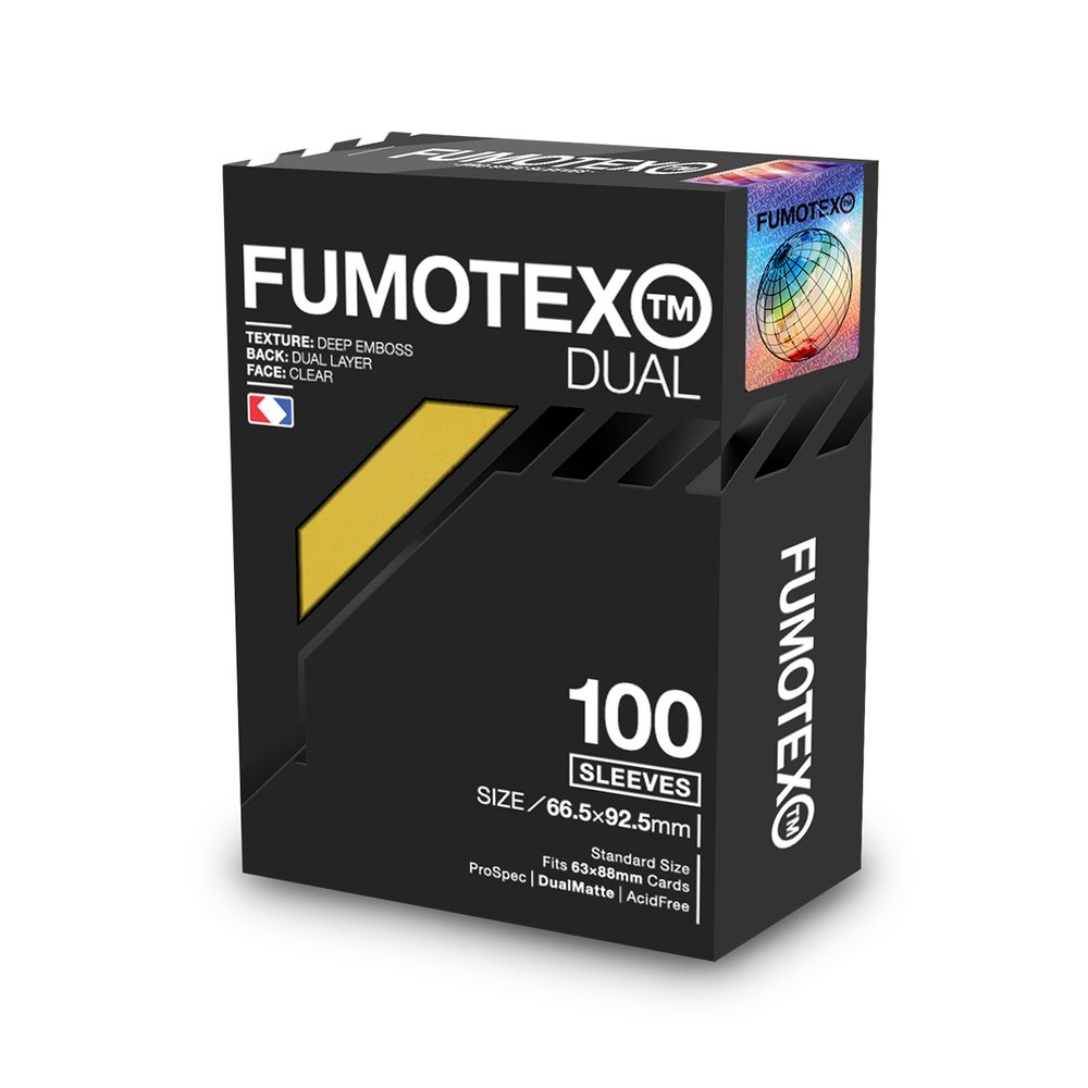 FUMOTEX DUAL SLEEVE デュアルスリーブ イエローフリージア 100枚 66.5x92.5 エンボス マット 裏面黒 ポケカOKの画像